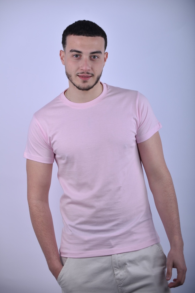 T-SHIRT BASIQUE ROSE BEBE